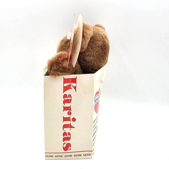 Gund Karitas Tender Teddy Brown Plush Teddy Bear 1989 Tags Gift Bag Vintage NOS - Picture 3 of 15